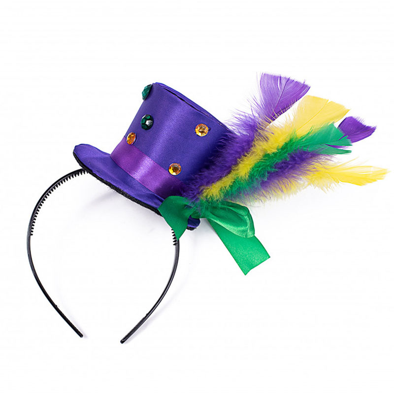 파티 장식을위한 Mardi Gras 깃털 머리띠